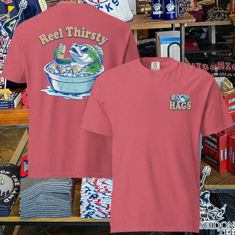 Hags Reel Thirsty Funny Fishing T-shirt