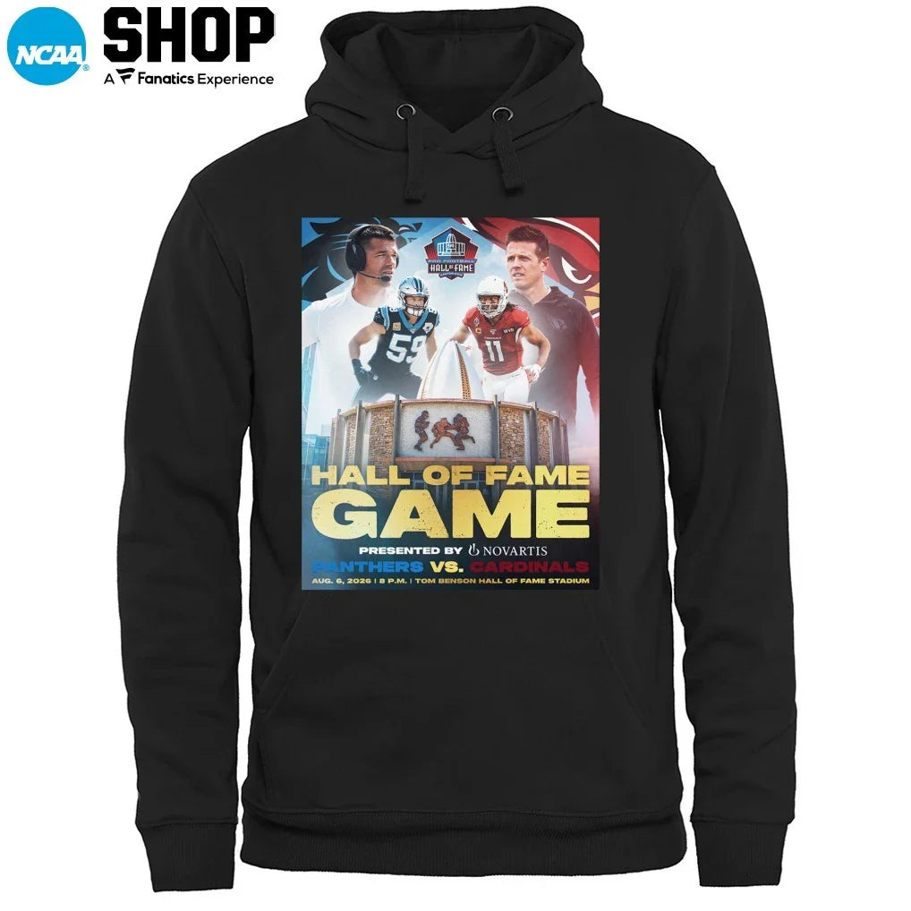 Hall Of Fame Game 2026 Florida Panthers Vs Arizona Cardinals At Tom Benson Hall Of Fame T-Shirt