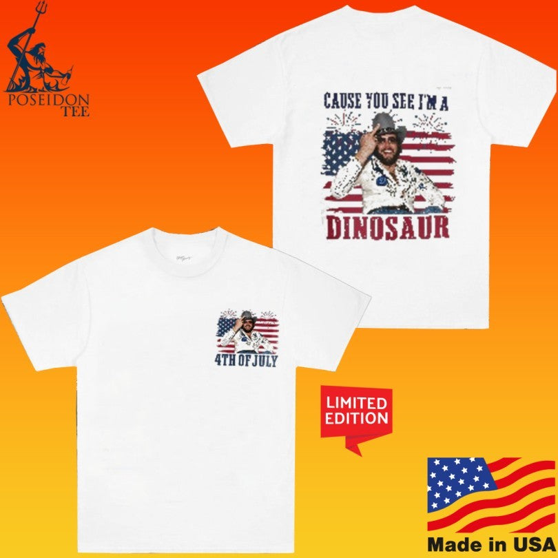 Hank Williams Jr Cause You See I’m A Dinosaur 4th Of July T-shirt