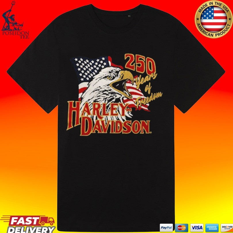 Harley Davidson 250th Years Of Freedom Liberty Eagle T-shirt
