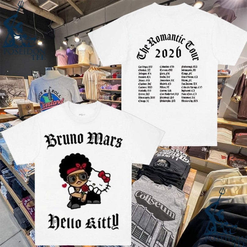 Hello Kitty Bruno Mars The Romantic Tour 2026 T-shirt