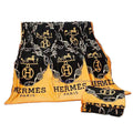 Luxury black and yellow throw blanket