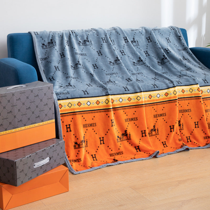 blue and orange blanket for sofa 950