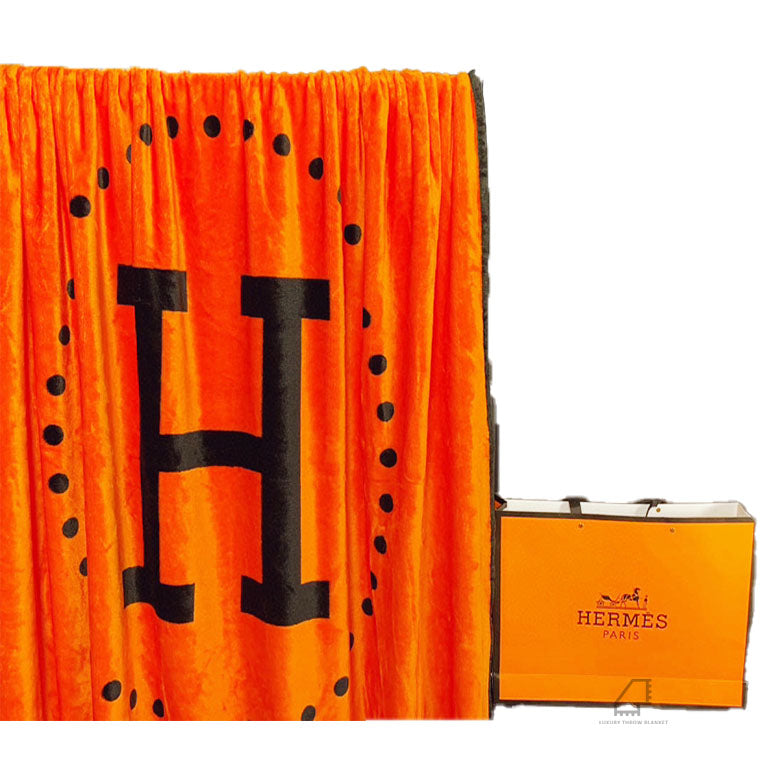 Orange throw inspired blanket
