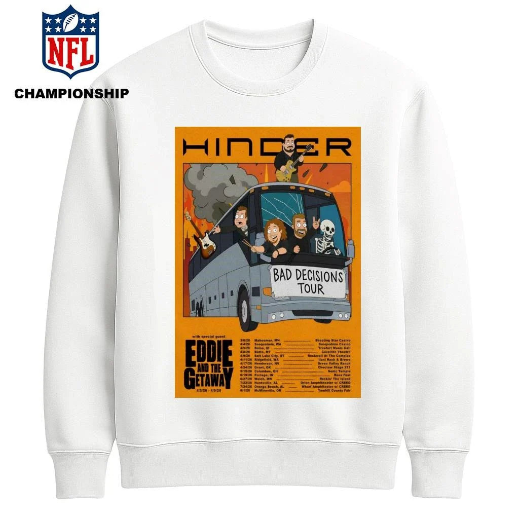 Hinder Tour Bad Decisions 2026 Poster Shirt