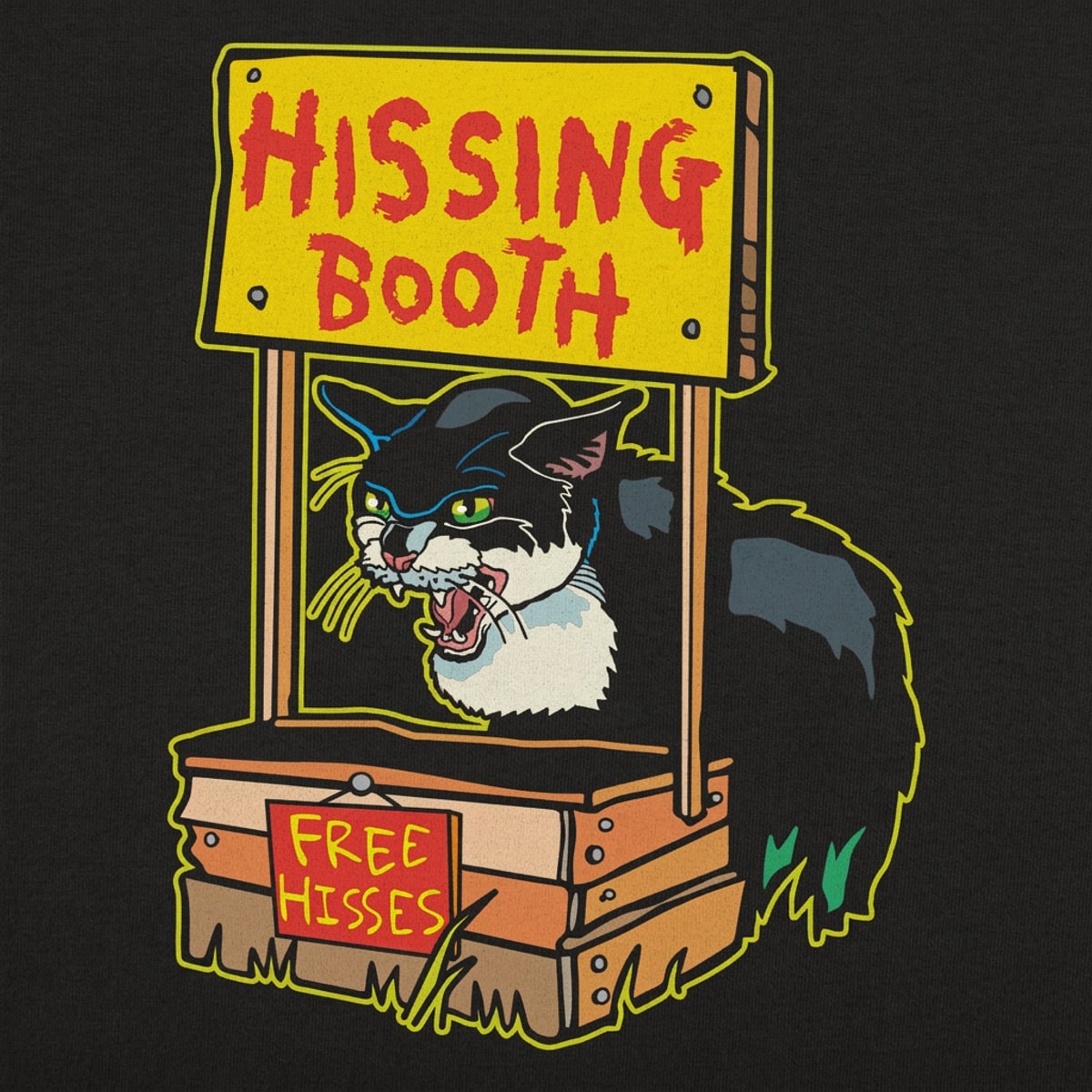 Hissing Booth Angry Cat Full Color