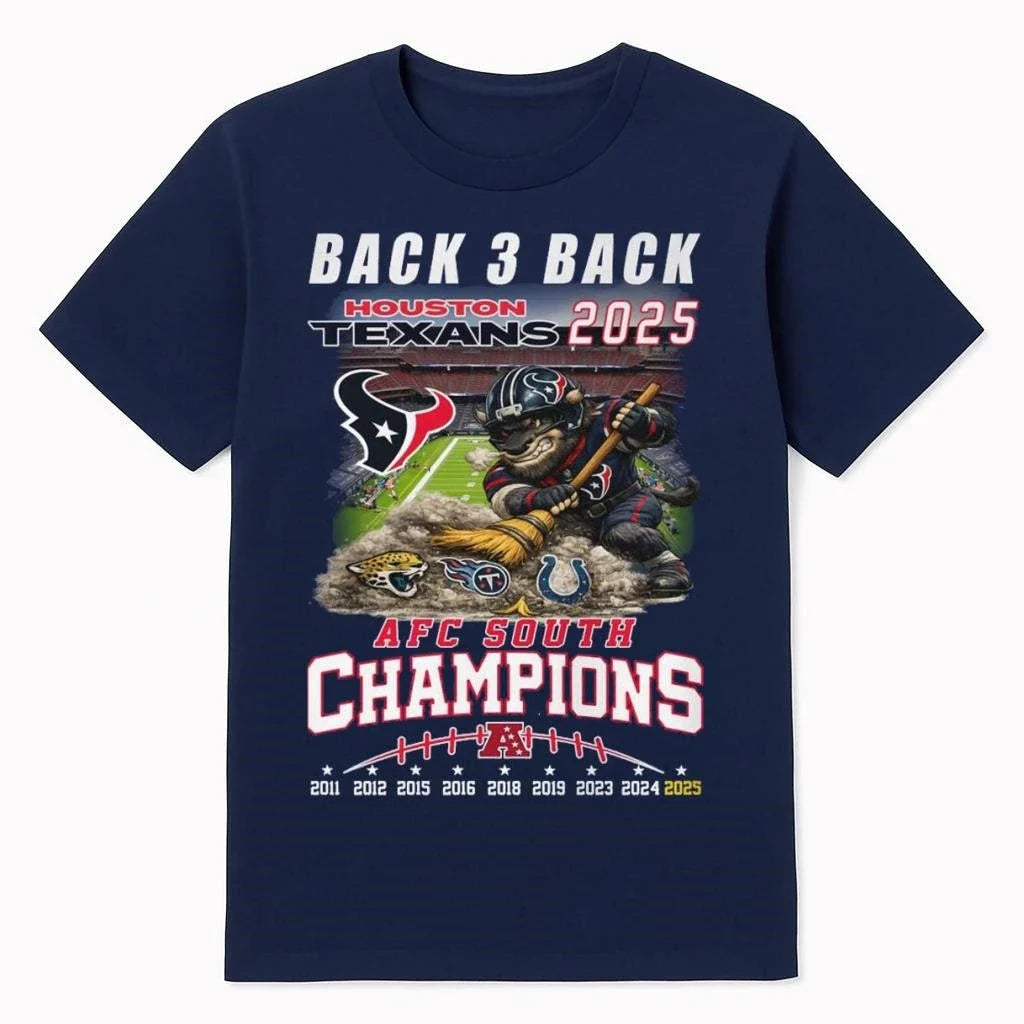 Houston Texans 2025 AFC South Champions Back-3-Back Shirt