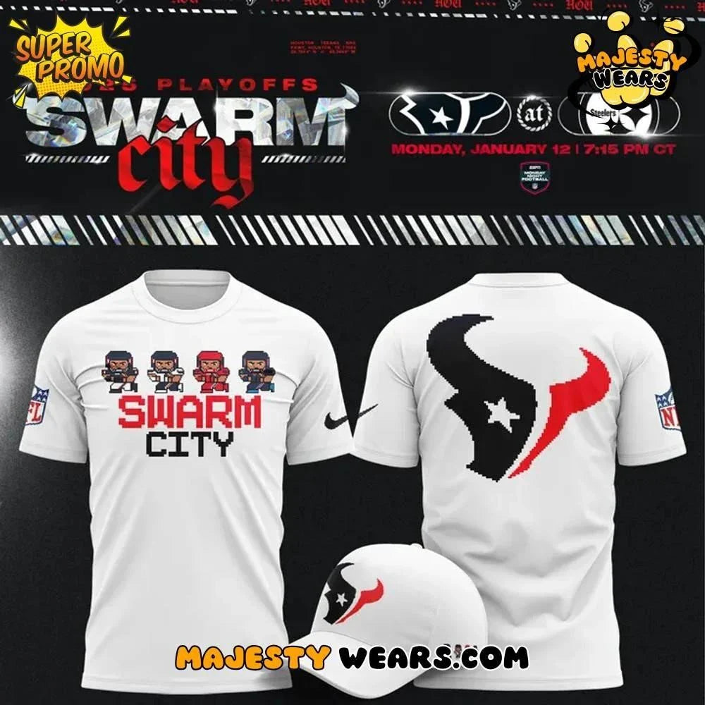 Houston Texans SWARM City White 2 Sides Shirt