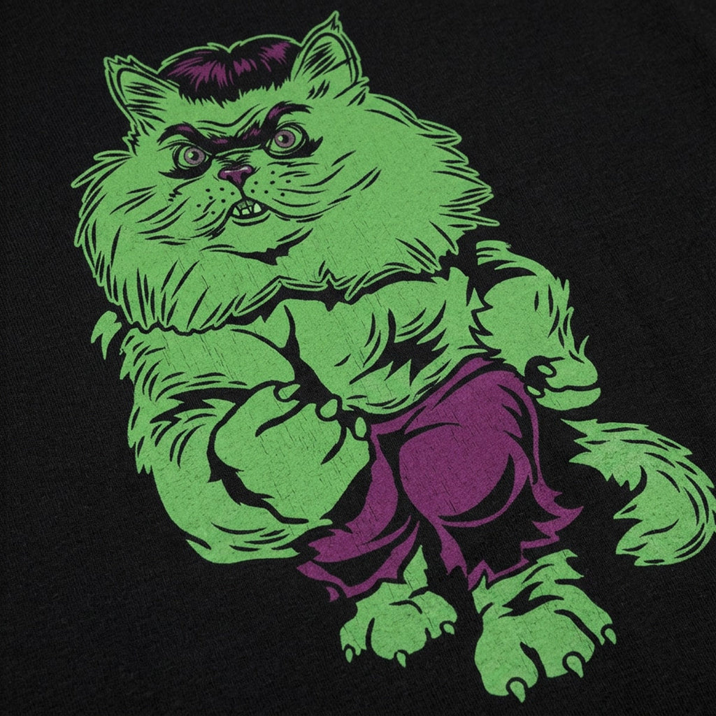 Hul-Kat Green Muscular Angry Cat Superhero