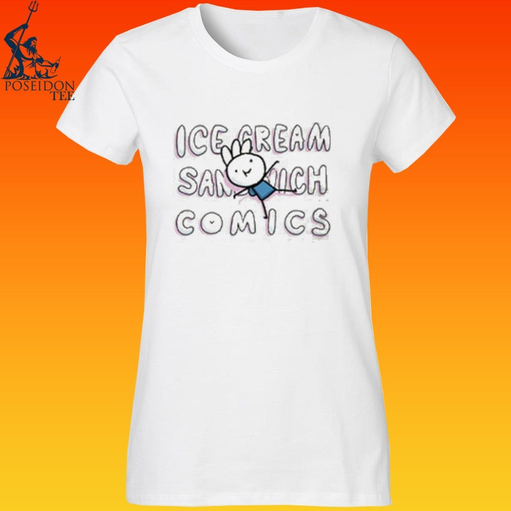 Ice Cream Sandwich Comic Cute Logo T-shirt