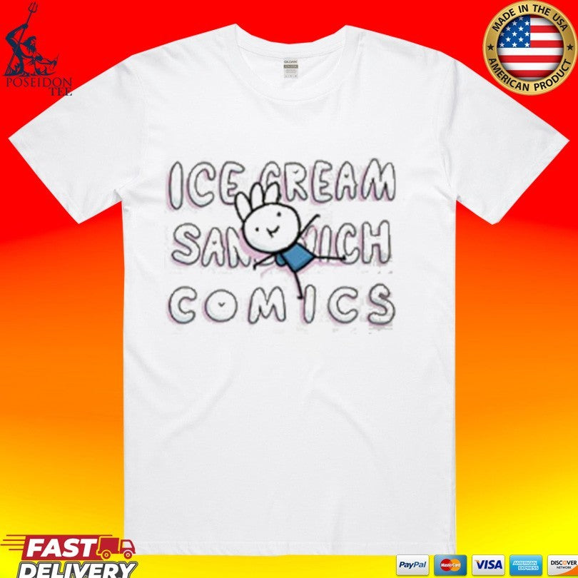 Ice Cream Sandwich Comic Cute Logo T-shirt