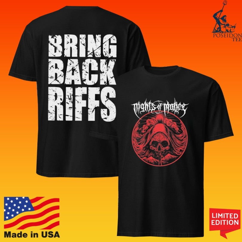 Indiemerchstore Nights Of Malice Bring Back Riffs Near Death T-shirt