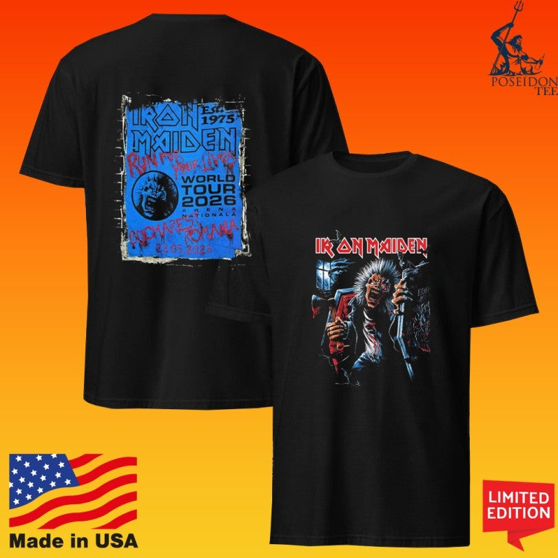 Iron Maiden Bucharest Romania 2026 Tour Exclusive Event At Arena Nationala On 28 May 2026 Eddie In The Coffin T-shirt