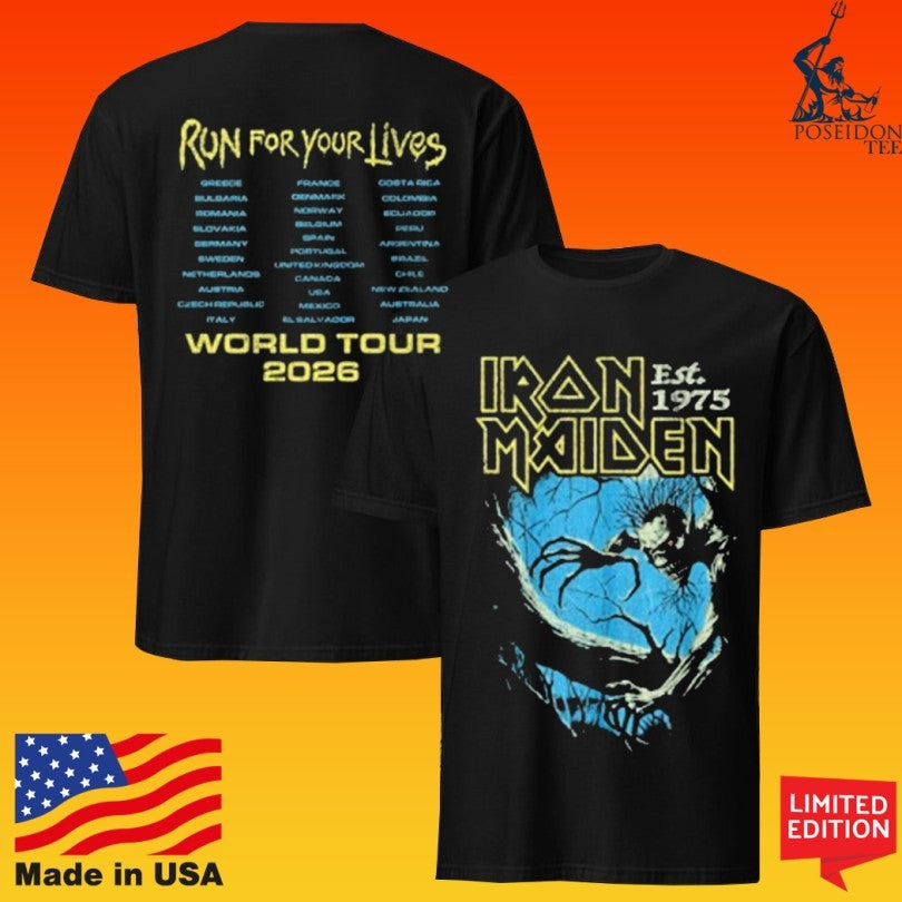 Iron Maiden Fear Of The Dark 2026 Tour T-shirt