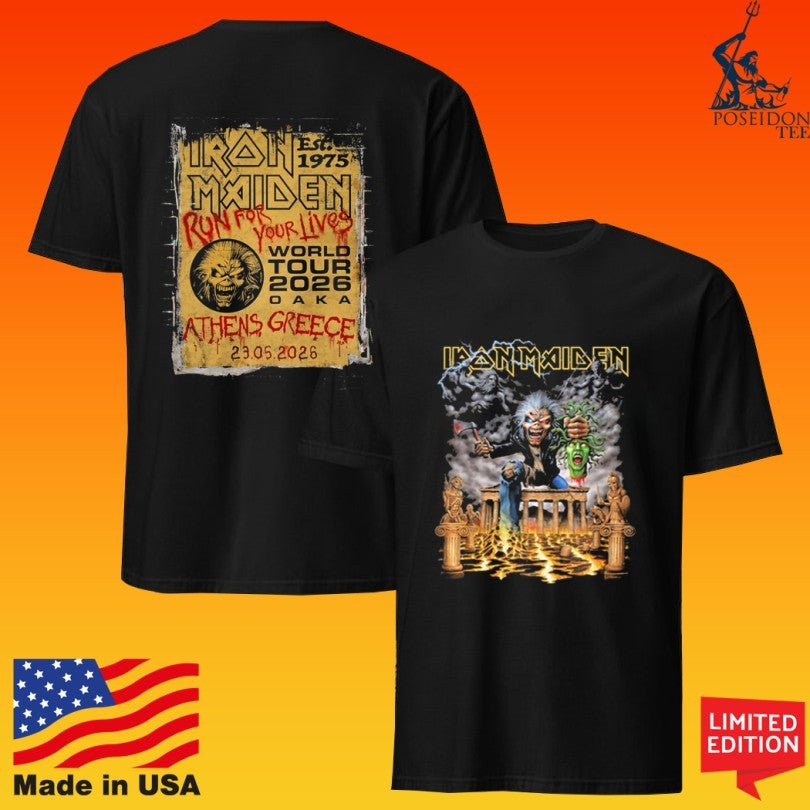Iron Maiden Run For Your Lives 2026 Tour Greece T-shirt