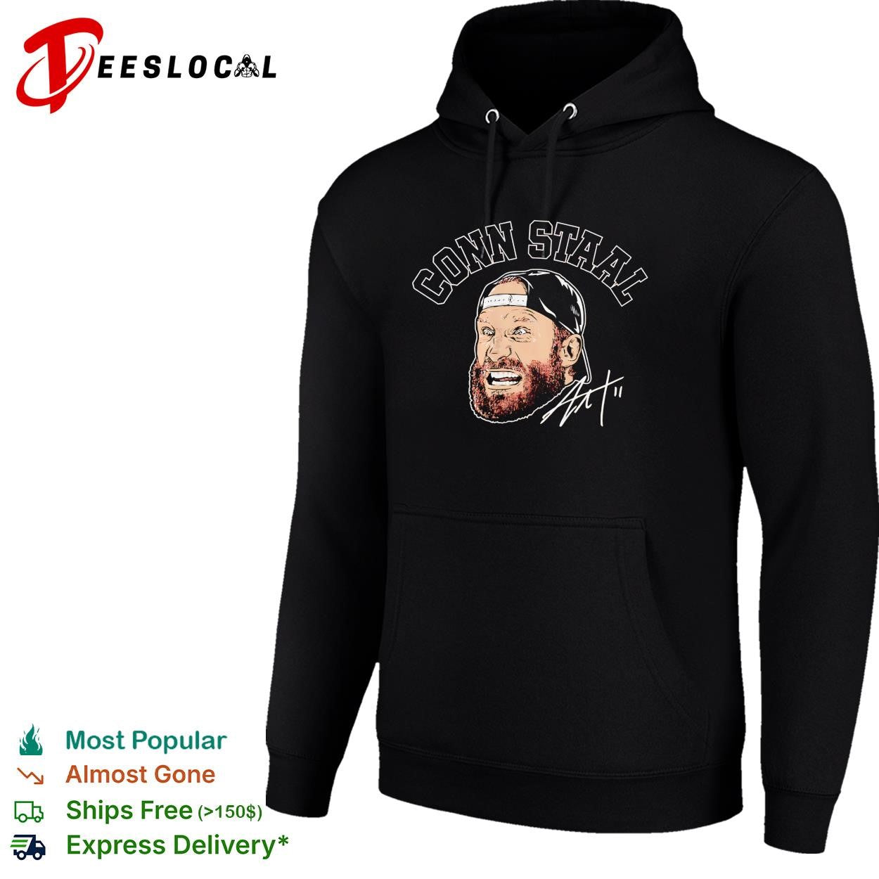 Conn Staal Carolina Hurricanes bearded hockey player caricature signature shirt