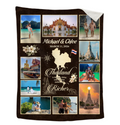 Personalized Thailand Travel Photo Blanket, Custom Vacation Memory Blanket, Couple Photo Gift, Honeymoon Keepsake, Anniversary Gift