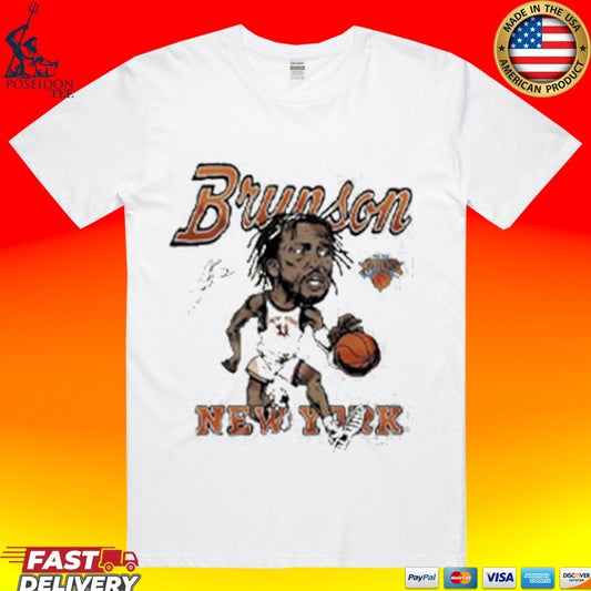 Jalen Brunson New York Knicks Signature Dribbler Dribbling Cartoon 11 T-shirt