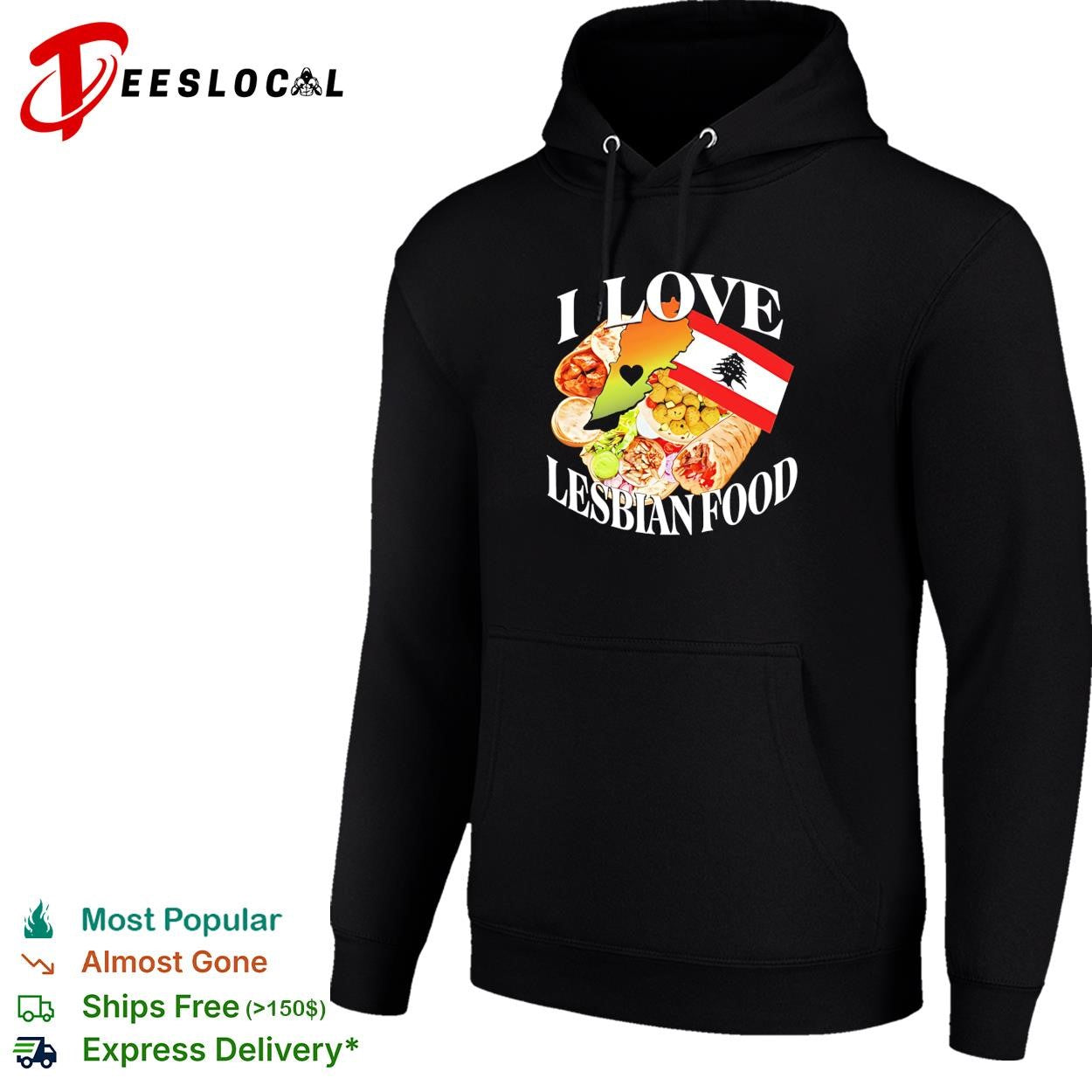 I Love Lesbian Food Lebanon map vintage shirt