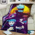 jujutsu retro Fleece Throw Blanket