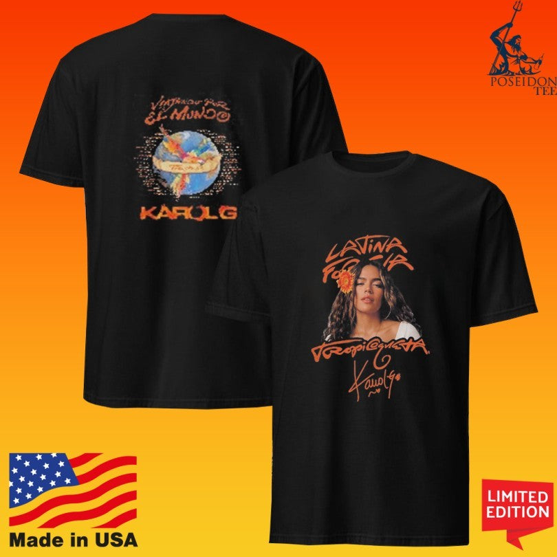 Karol G Viajando Por El Mundo Tropitour T-shirt