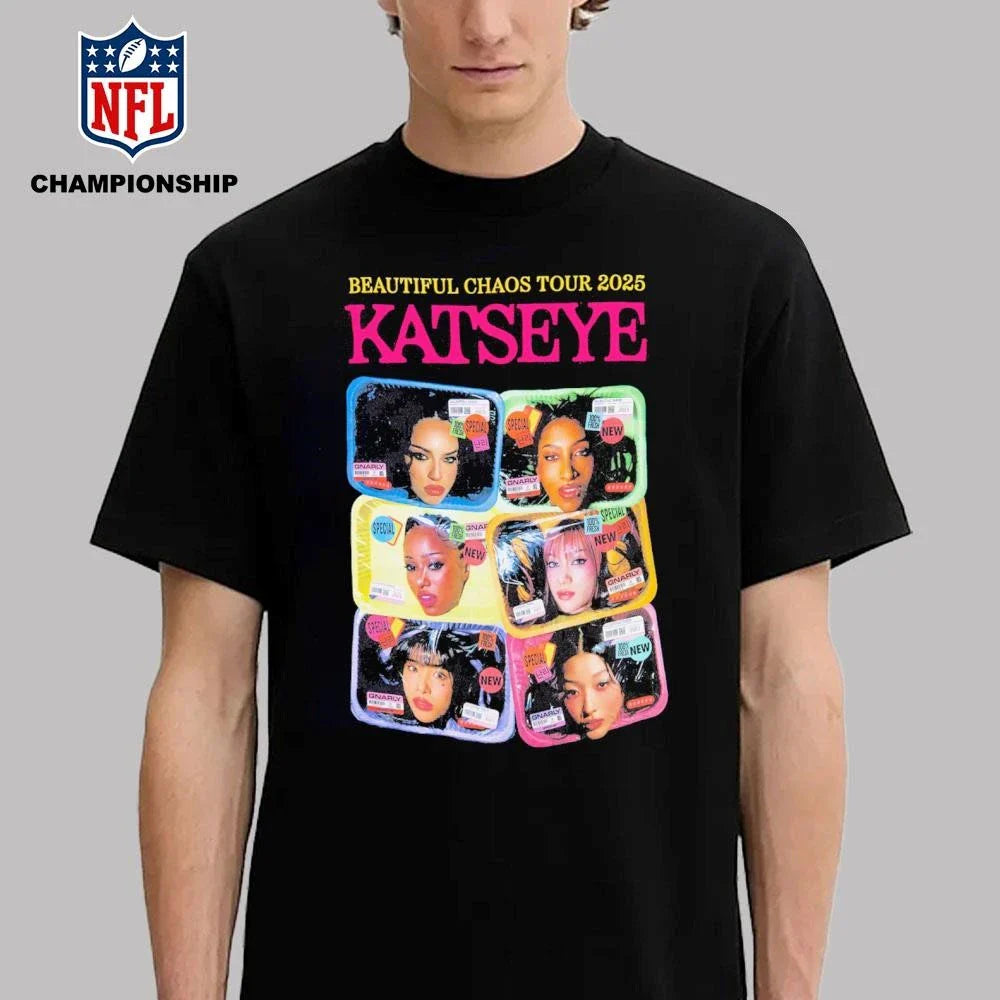 Katseye Beautiful Chaos Tour 2025 Merch Collection Member Visuals Routing Shirt