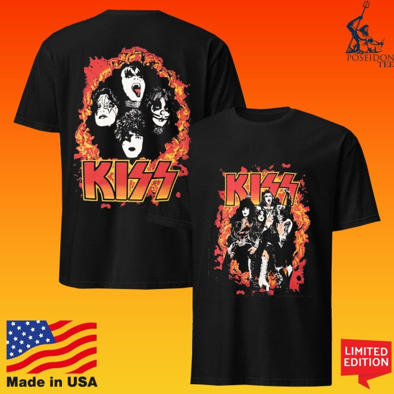 Kiss Flames And Flames All Over Print T-shirt