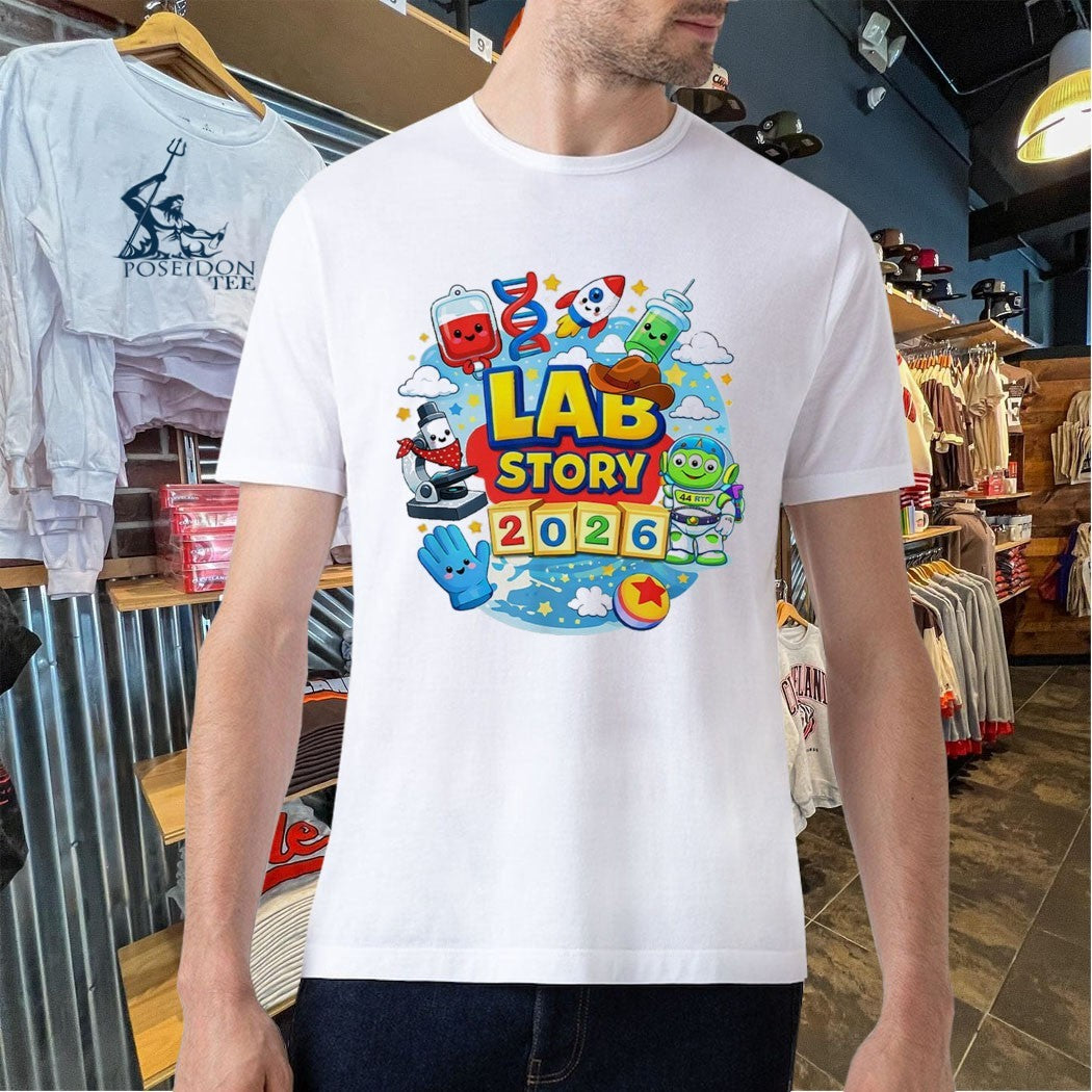 Lab Story Day Funny Cartoon Design 2026 T-shirt