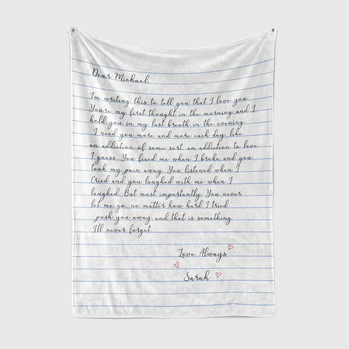 Custom Letter Throw Blanket – Personalized Love Gift