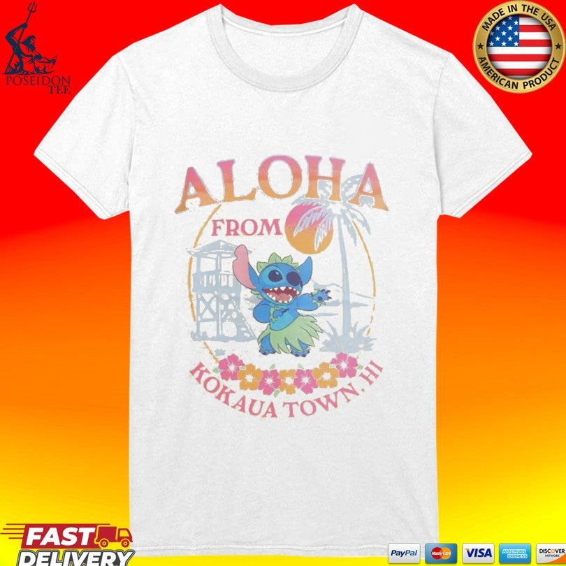 Lilo & Stitch Aloha From Kokaua Town Hi T-shirt