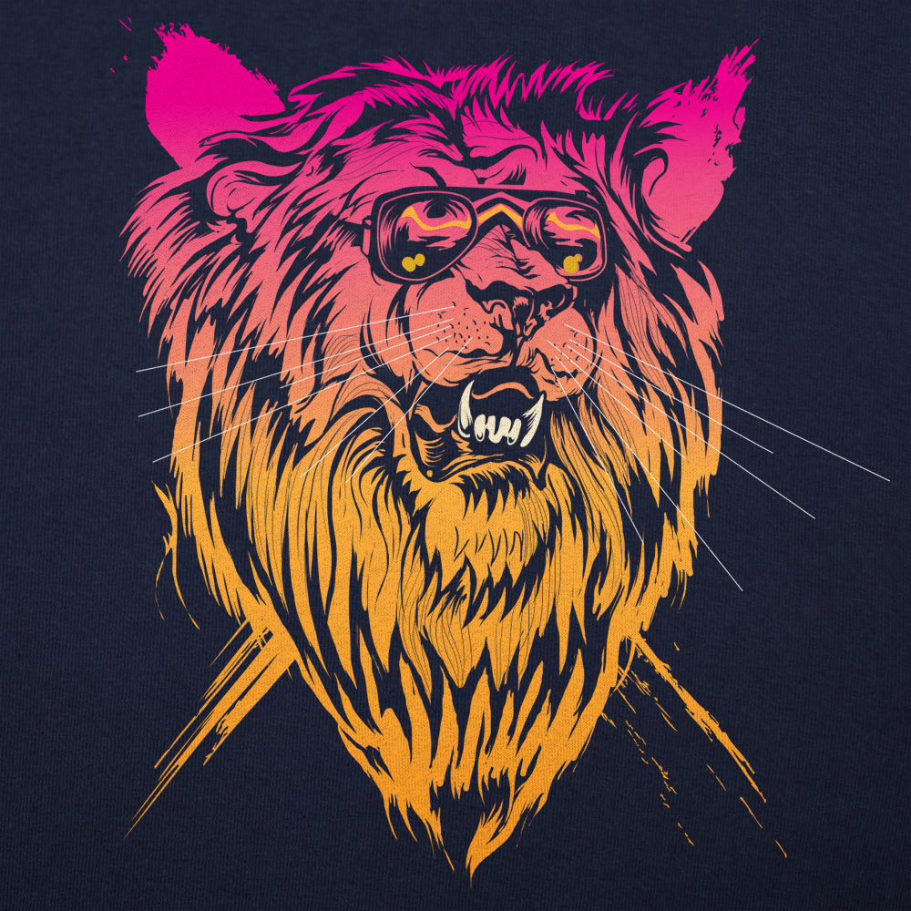 Lion-el Rich-eyes Neon Lion Wearing Sunglasses