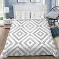 Watercolor Diamonds In Grey Bedding Set (Duvet Cover & Pillow Shams)