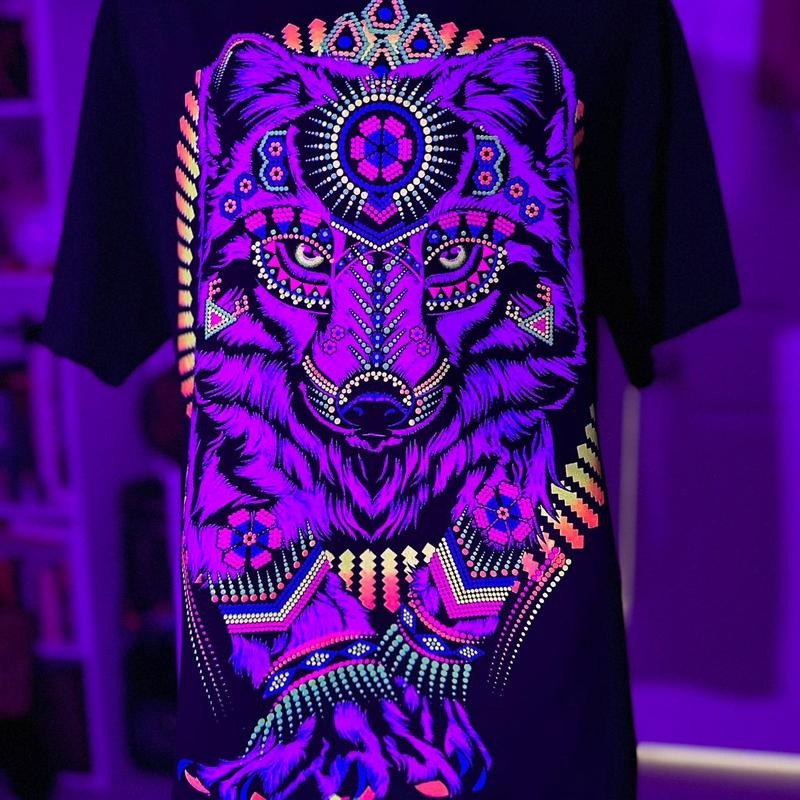 Lobo Blanco Cotton Black Casual T-Shirts