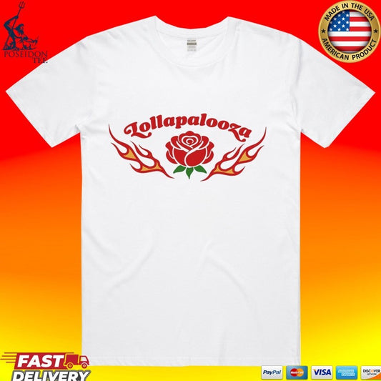 Lollapalooza Women’s Rose And Flame T-shirt