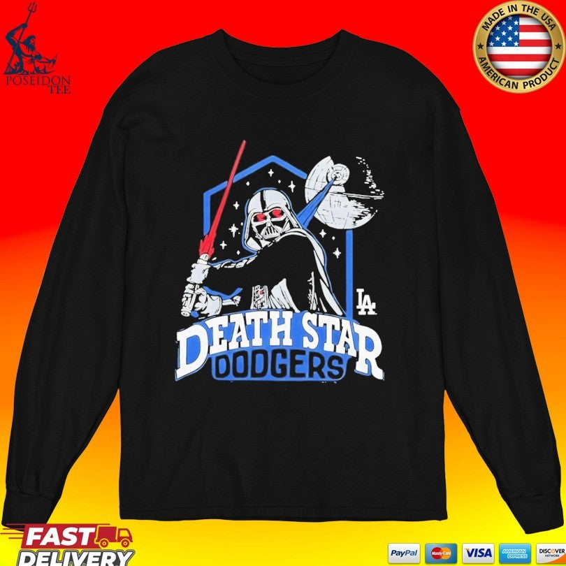 Los Angeles Dodgers Death Star X Dark Side Star Wars T-shirt