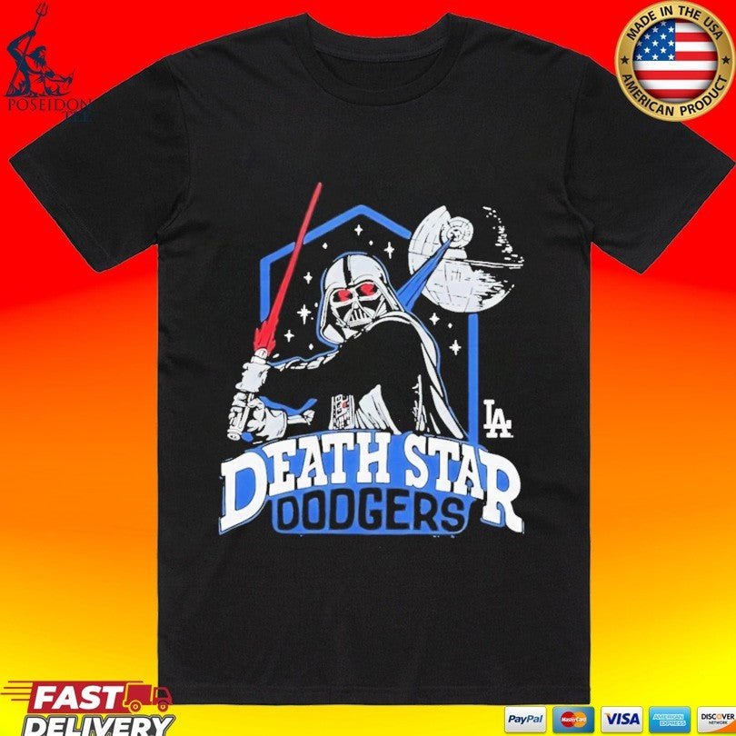 Los Angeles Dodgers Death Star X Dark Side Star Wars T-shirt