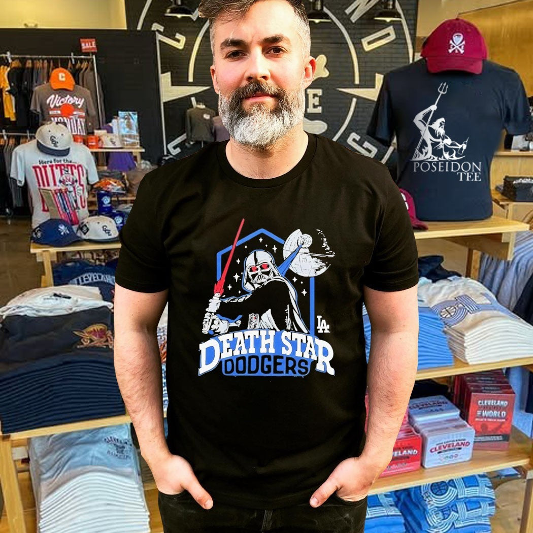 Los Angeles Dodgers Death Star X Dark Side Star Wars T-shirt
