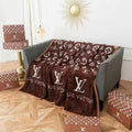 Throw blanket black and brown color for sofa 957