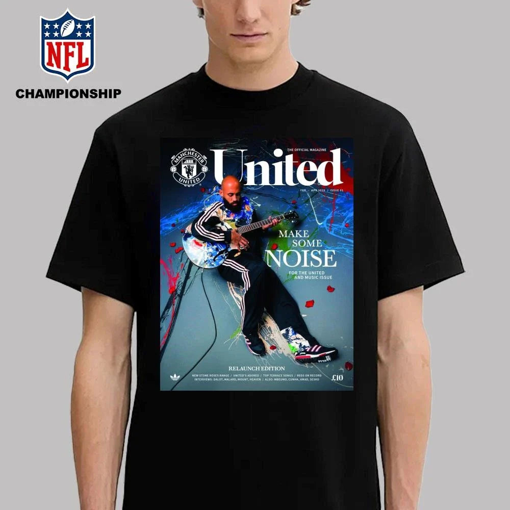 Manchester United United Magazine Issue 01 February April 2026 Make Some Noise Music Edition Cover Artwork Shirt