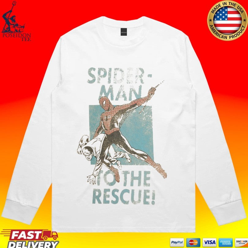 Marvel Spider-man News Ads Rescue Ivory Zine T-shirt