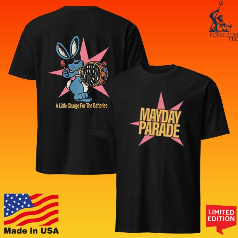 Mayday Parade A Little Charge For The Batteries Bunny Blue Spruce T-shirt