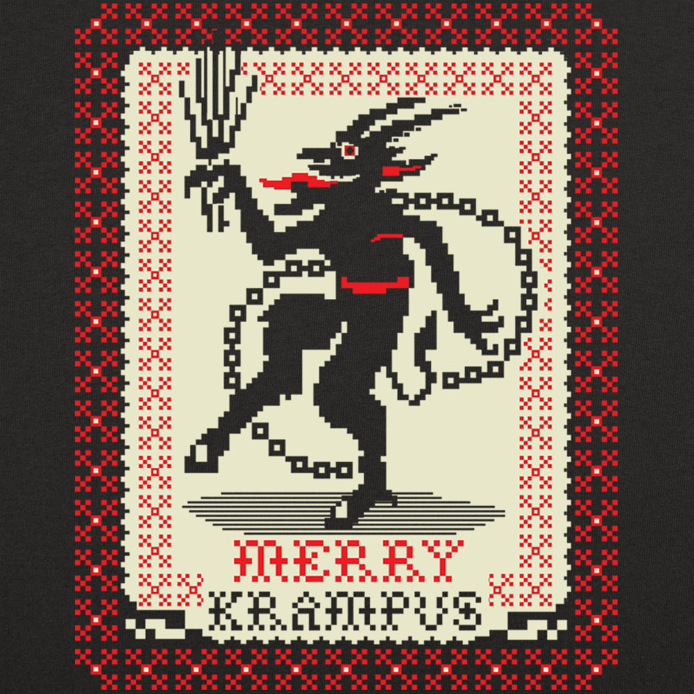 Merry Krampus Christmas Demon in Ugly Sweater Pattern
