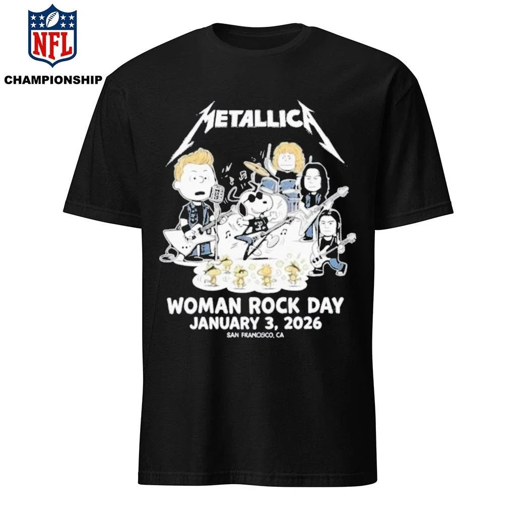 Metallica x Peanuts Women Rock Day 2026 On January 3 2026 San Francisco CA Shirt