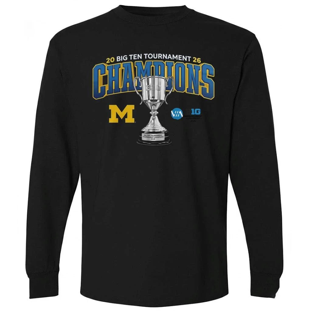 Michigan Wolverines 2026 Big Ten Men’s Ice Hockey Tournament Champions Shirt