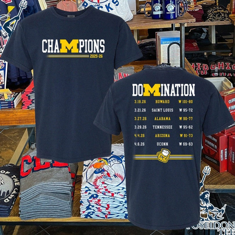 Michigan Wolverines 2026 National Champions Domination Scores T-shirt