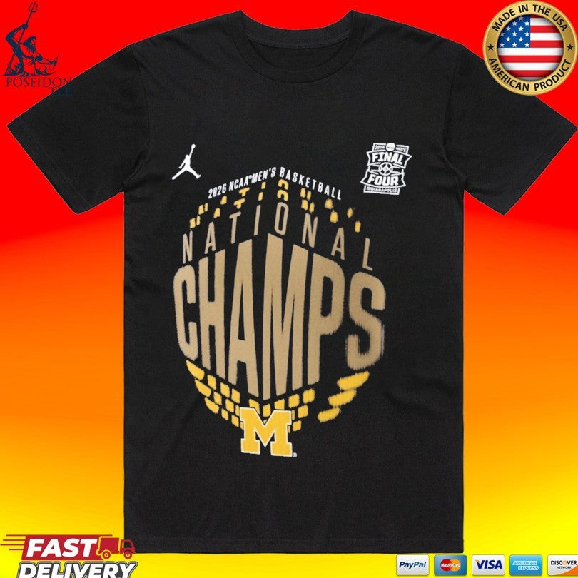 Michigan Wolverines Jordan Brand 2026 NCAA Men’s Basketball National Champions Locker Room T-shirt