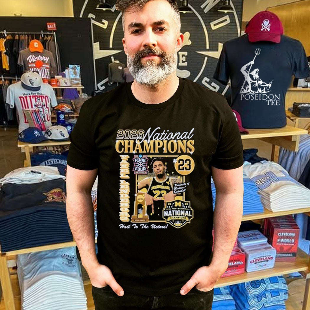 Michigan Wolverines Men’s Basketball Campus Ink 2026 National Champion #23 Yaxel Lendeborg T-shirt