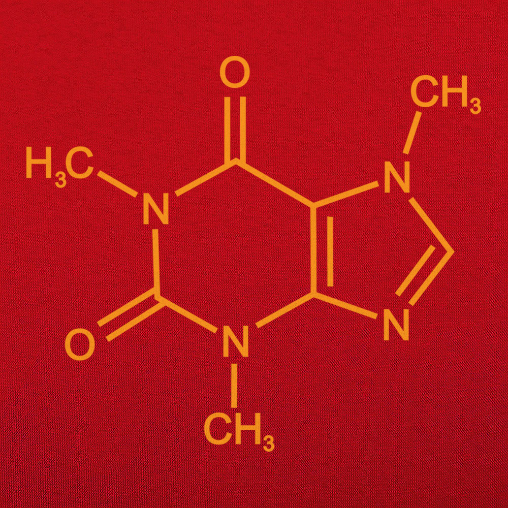 Mighty Caffeine Molecule Chemical Structure Diagram