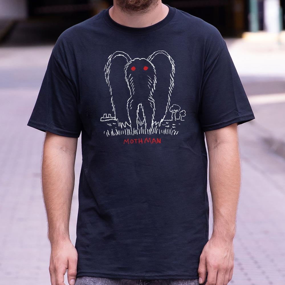 Mothman Cryptid with Glowing Red Eyes