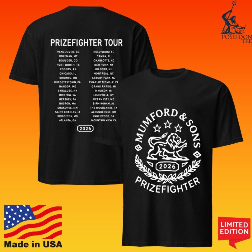 Mumford & Sons June 11 2026 Prizefighter Wrigley Field Chicago, Il T-shirt